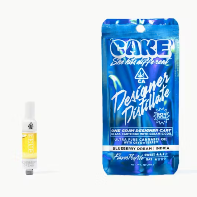 Blueberry Dream Cake cart, 1G designer distillate 510 cartridge with clean blueberry
